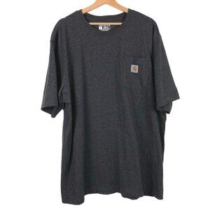 Carhartt Charcoal Graphite Gray Relaxed Loose Fit Front Pocket Logo T-Shirt XL